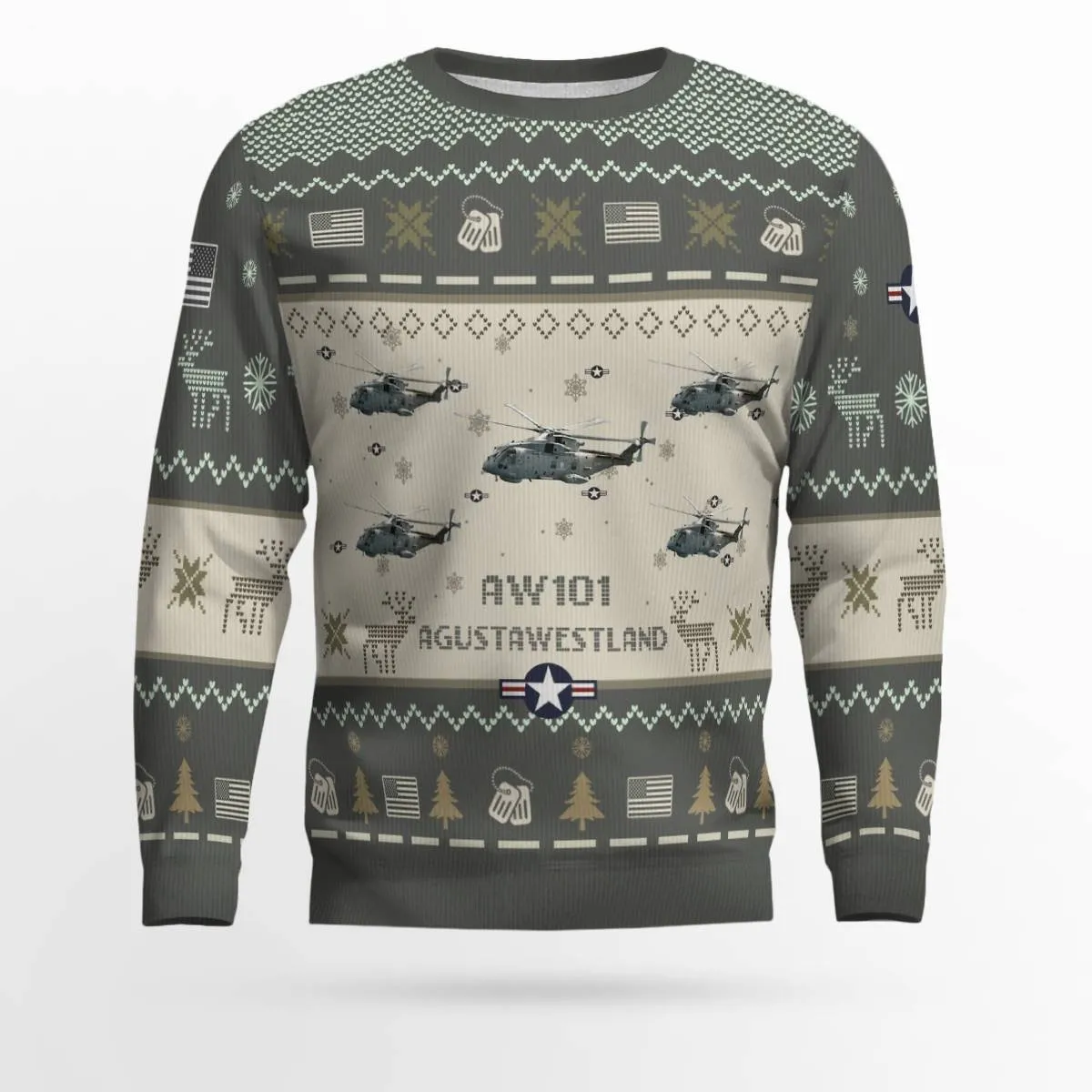 AgustaWestland AW101_Aircraft Ugly Sweater, Ugly Sweater Christmas Shirt for Men Dad Veteran