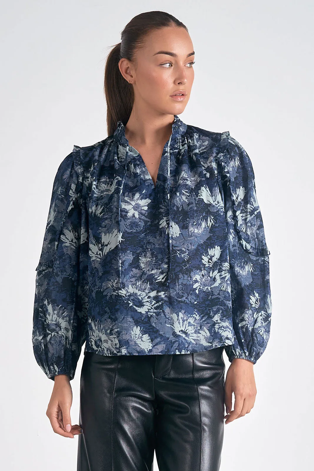 Blue Tuscany Peasant Blouse