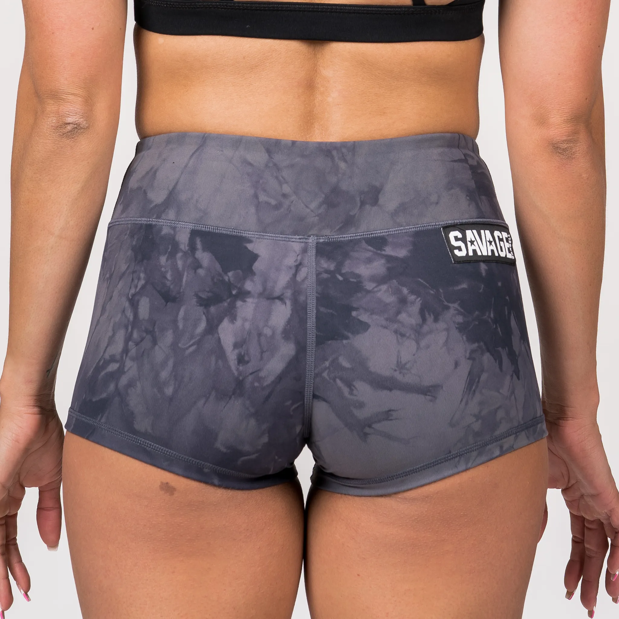 Booty Shorts - Black Tie Dye