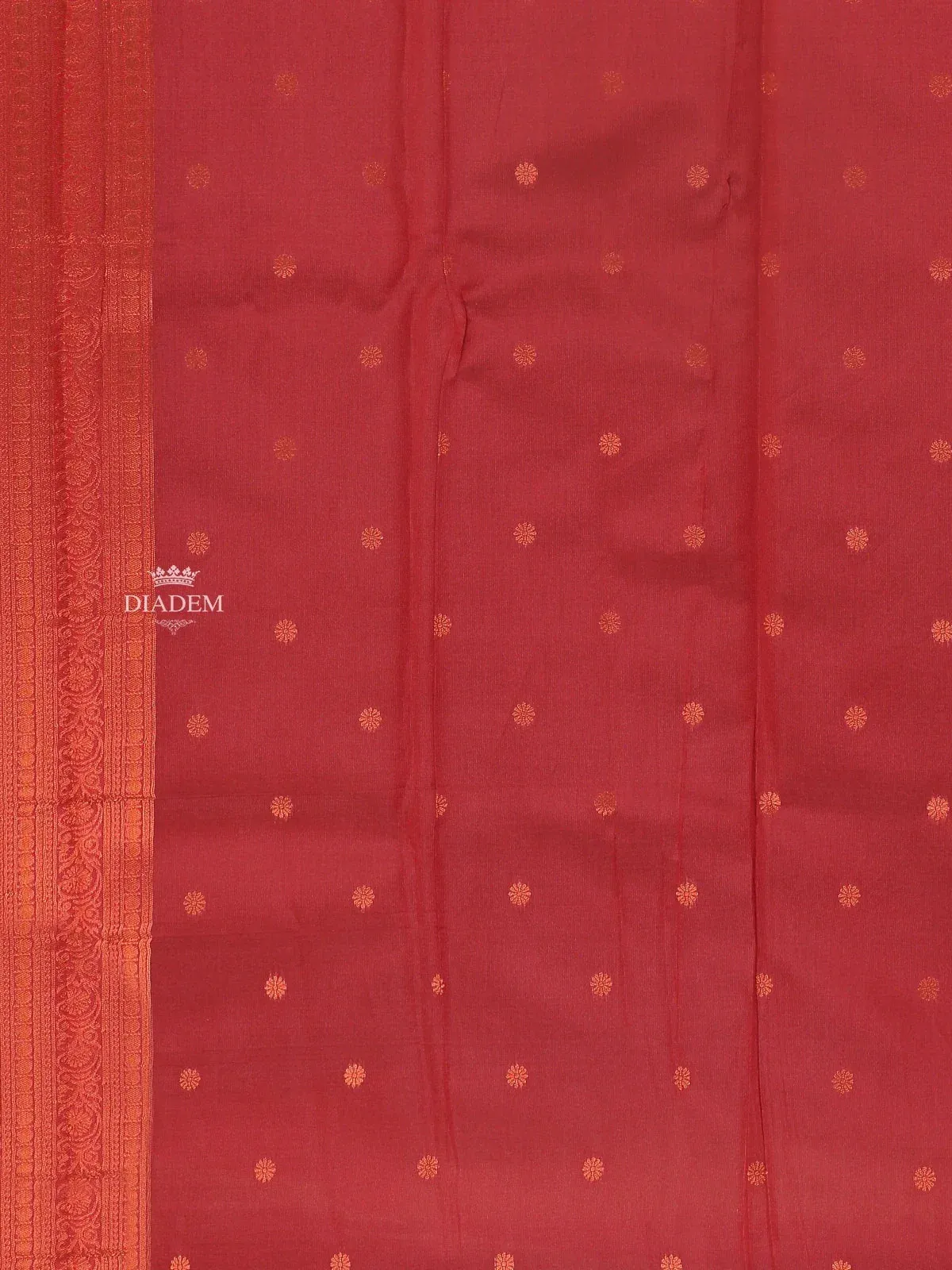 Cream Art Silk Saree with Leaf and Vines Design on the Body with Contrast Border