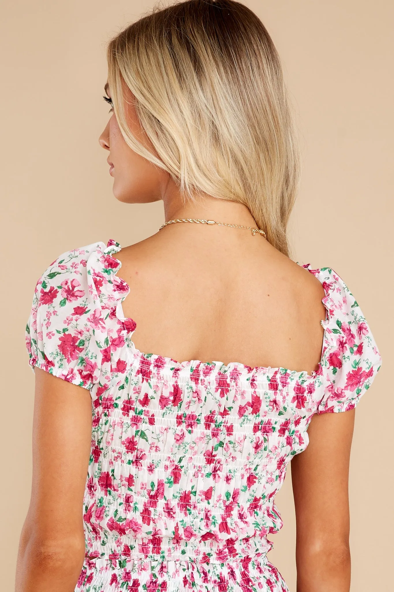 Dainty Blooms White Multi Floral Print Top