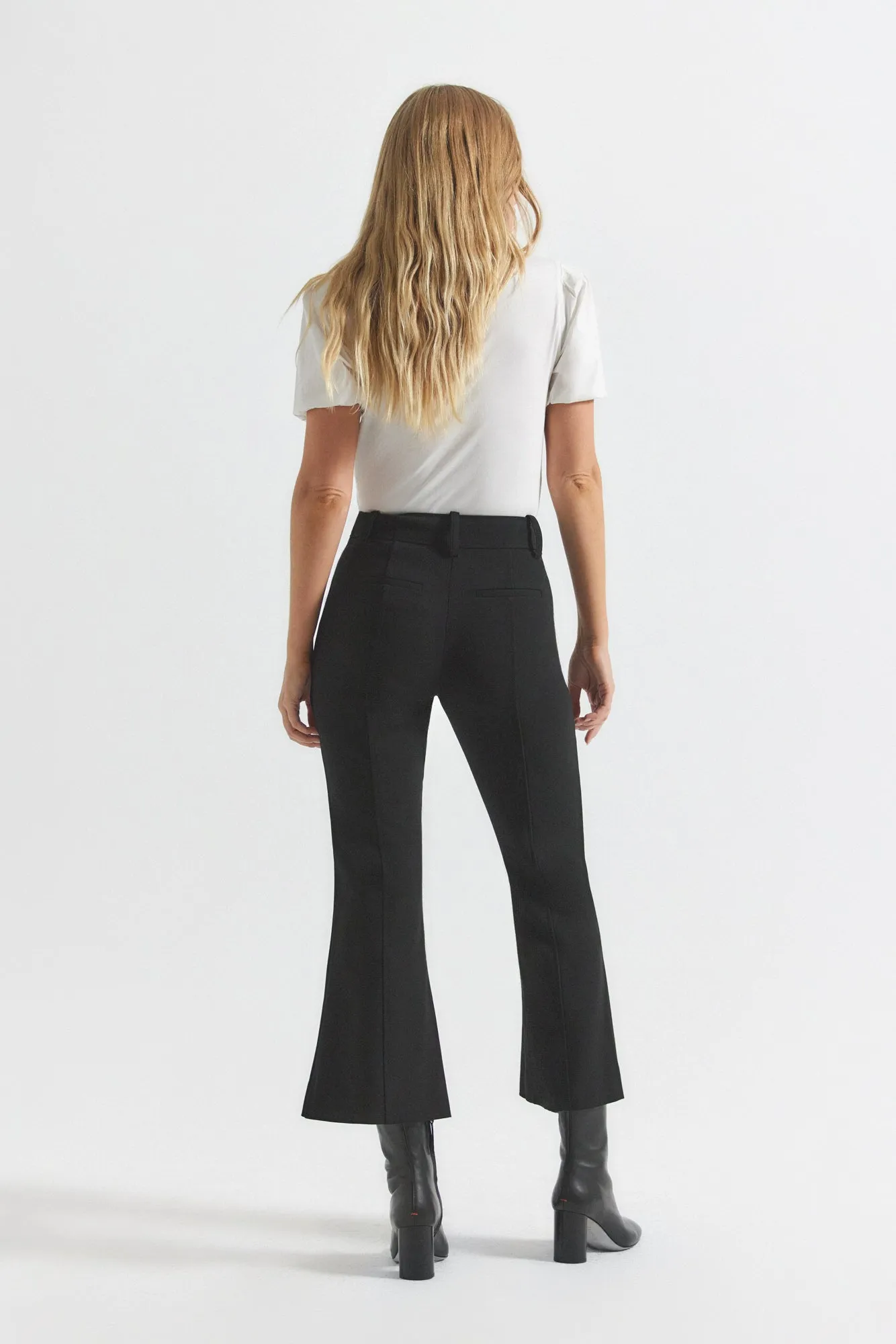 Dawson Crop Flare Trouser - Black