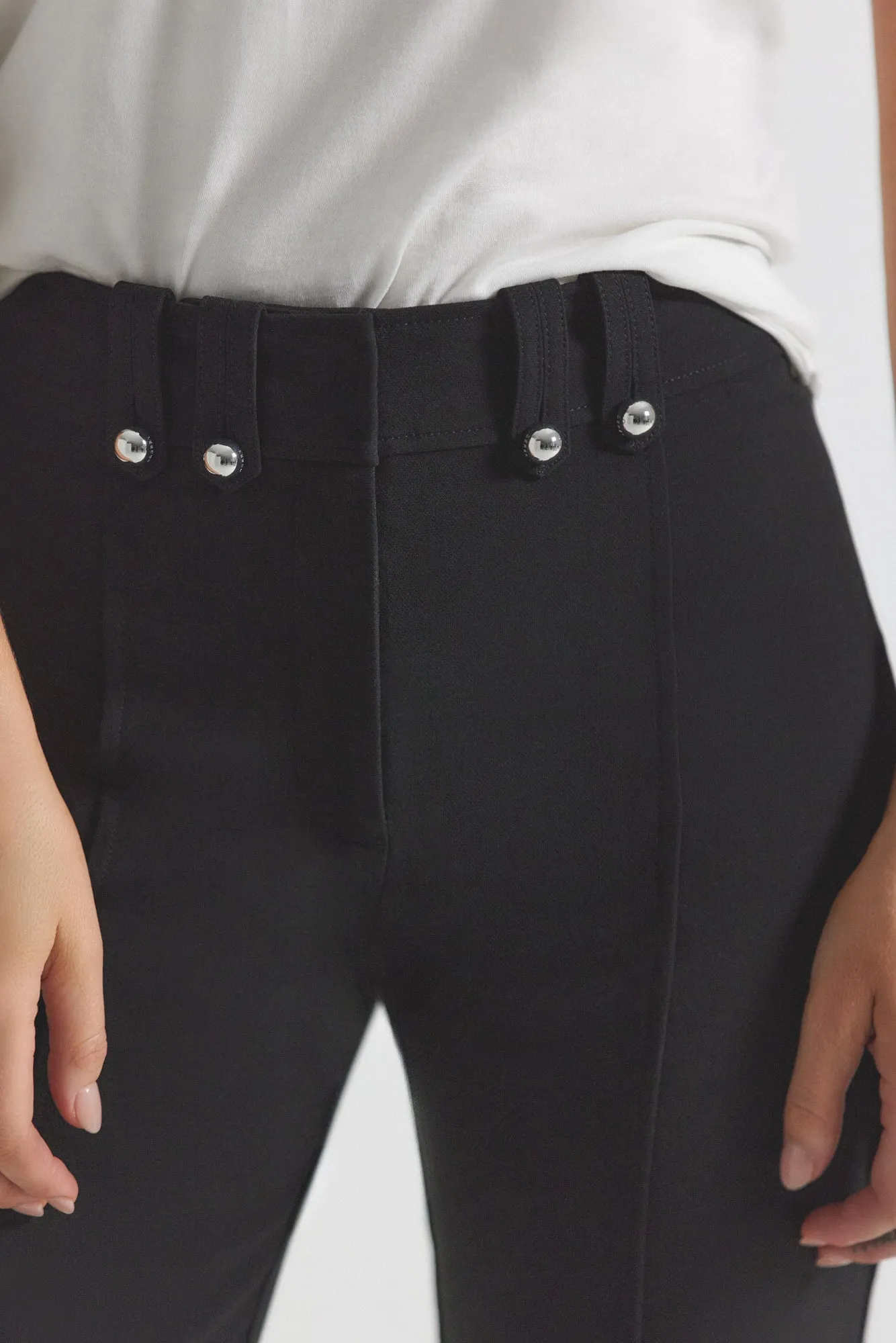 Dawson Crop Flare Trouser - Black