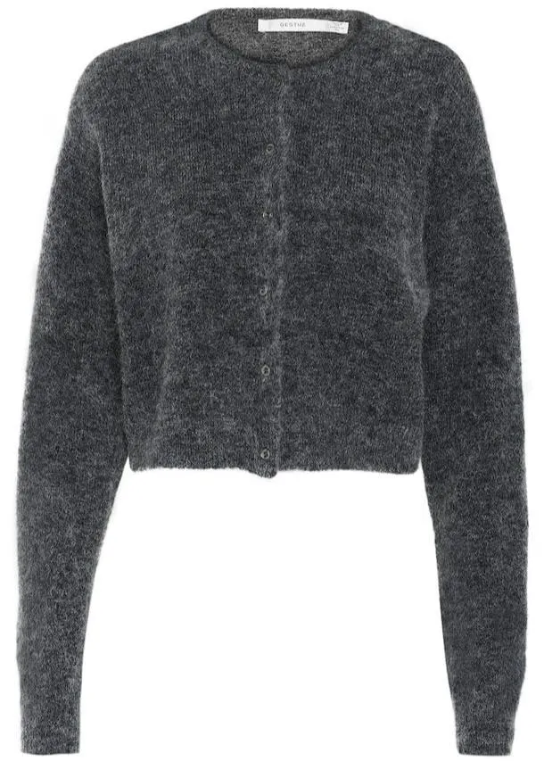 DEBBIEGZ SHORT CARDIGAN | CHARCOAL MELANGE