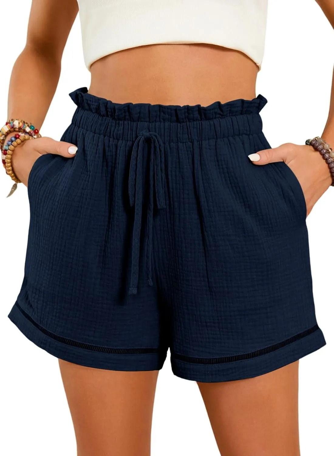 Dokotoo Womens Casual Shorts High Waisted 2025 Fashion Beach Cruise Shorts Cute Comfy Summer Shorts with 2 Pockets S-XL