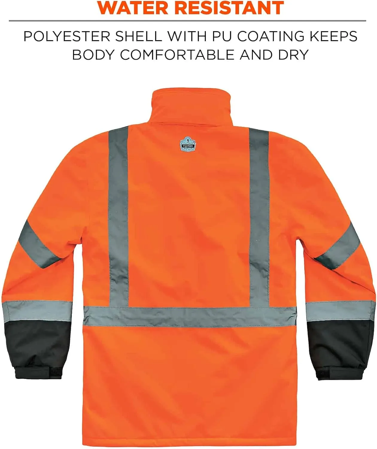 Ergodyne Unisex Adult Reflective, Type R, Class 3 Winter Jacket, Orange, Medium US