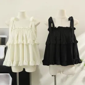 Girlary 2024 Summer Kawail Sleeveless Shirt Women Evening Party Slim Sweet Blouse Office Lady Causal Outwaer Elegant Top Korean Fashion