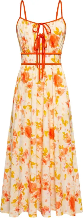 GRACE KARIN Women's 2025 Summer Casual Floral Boho Dress Spaghetti Strap Flowy Beach Maxi Dresses
