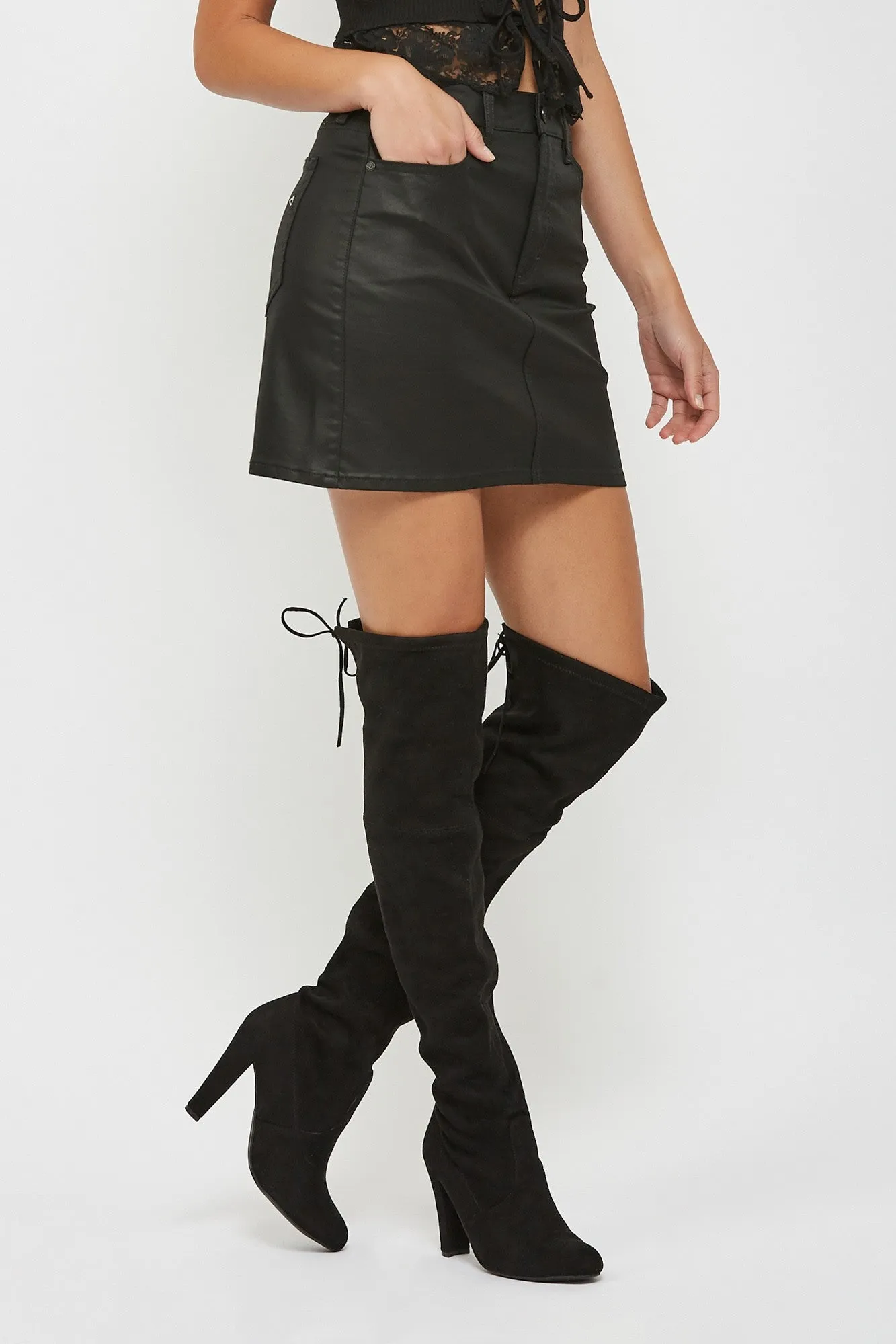 Hidden Peyton Coated Mini Skirt