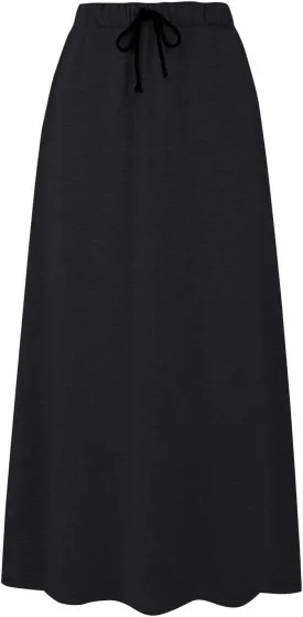 IDEALSANXUN Women's Fall Winter Fleece Lined Elastic Waist Long Skirts with Drawstring