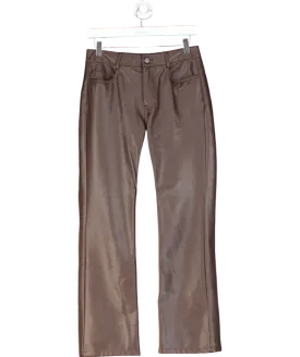 J McLaughlin Brown Brandy Vegan Leather Pants UK 8