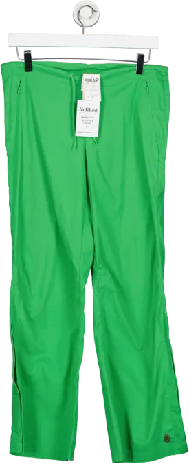 kaladanda Green High Waisted Slit Trousers UK XS