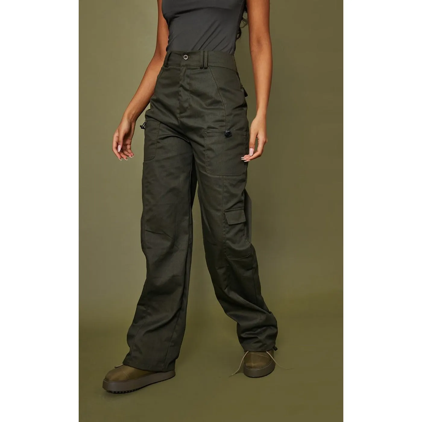 Khaki Cargo Pocket Trousers