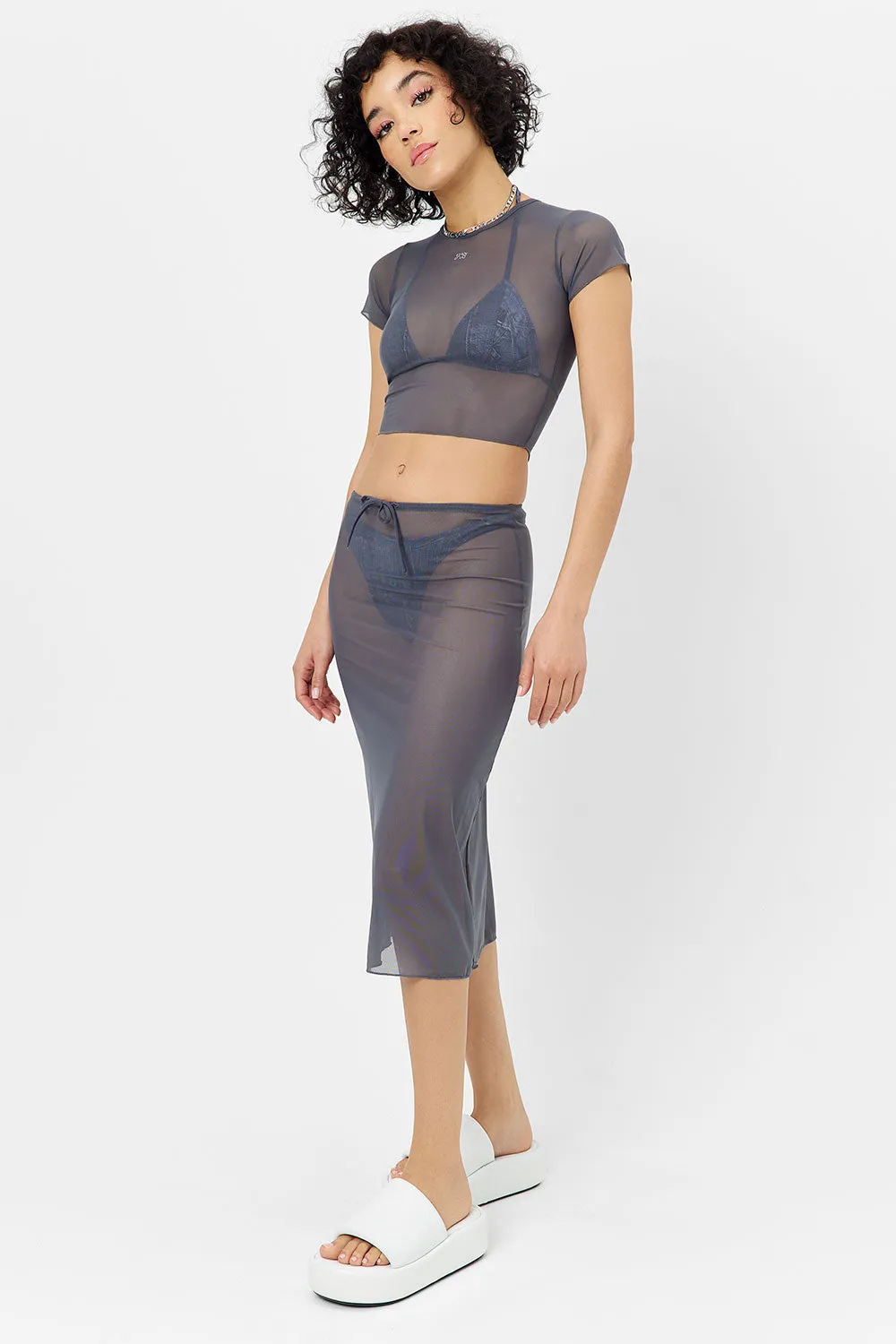Lauryn Mesh Crop Top - Galaxy