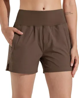 Libin Women's 4" 7" High Waist Athletic Shorts Quick Dry Lightweight Workout Shorts Casual Golf Shorts with Zipper Pockets