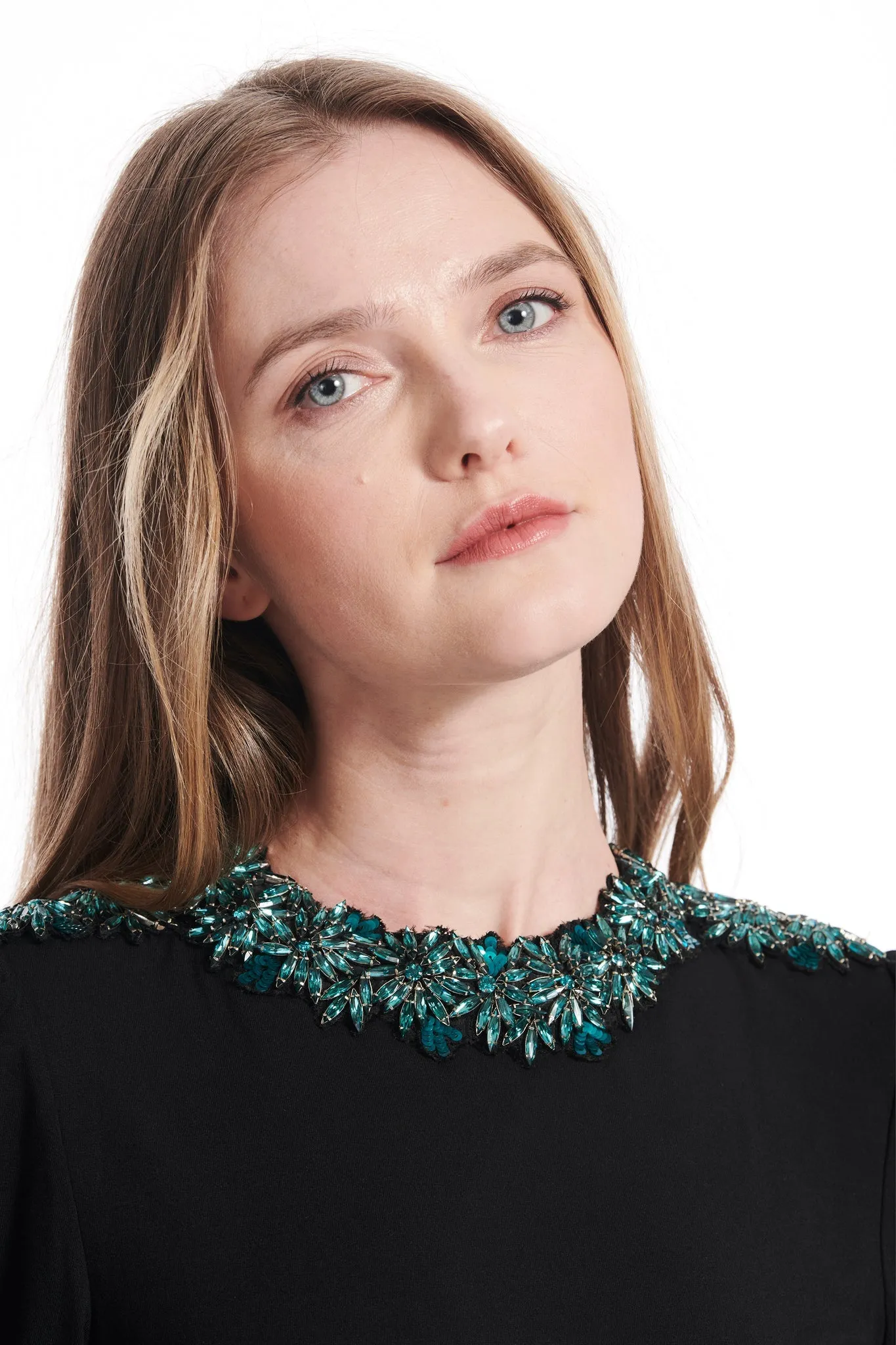 Luxe Jersey Crystal Antique Flower Tee