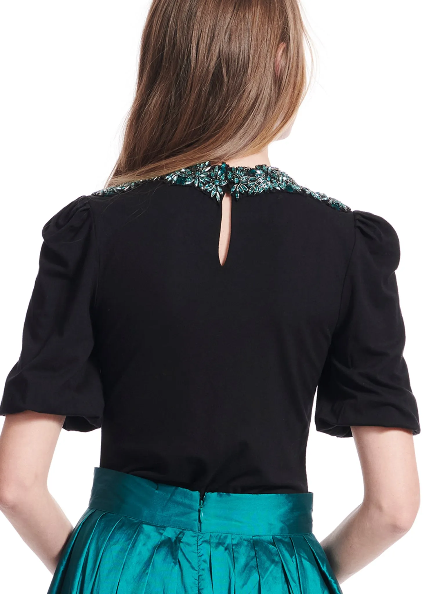 Luxe Jersey Crystal Antique Flower Tee