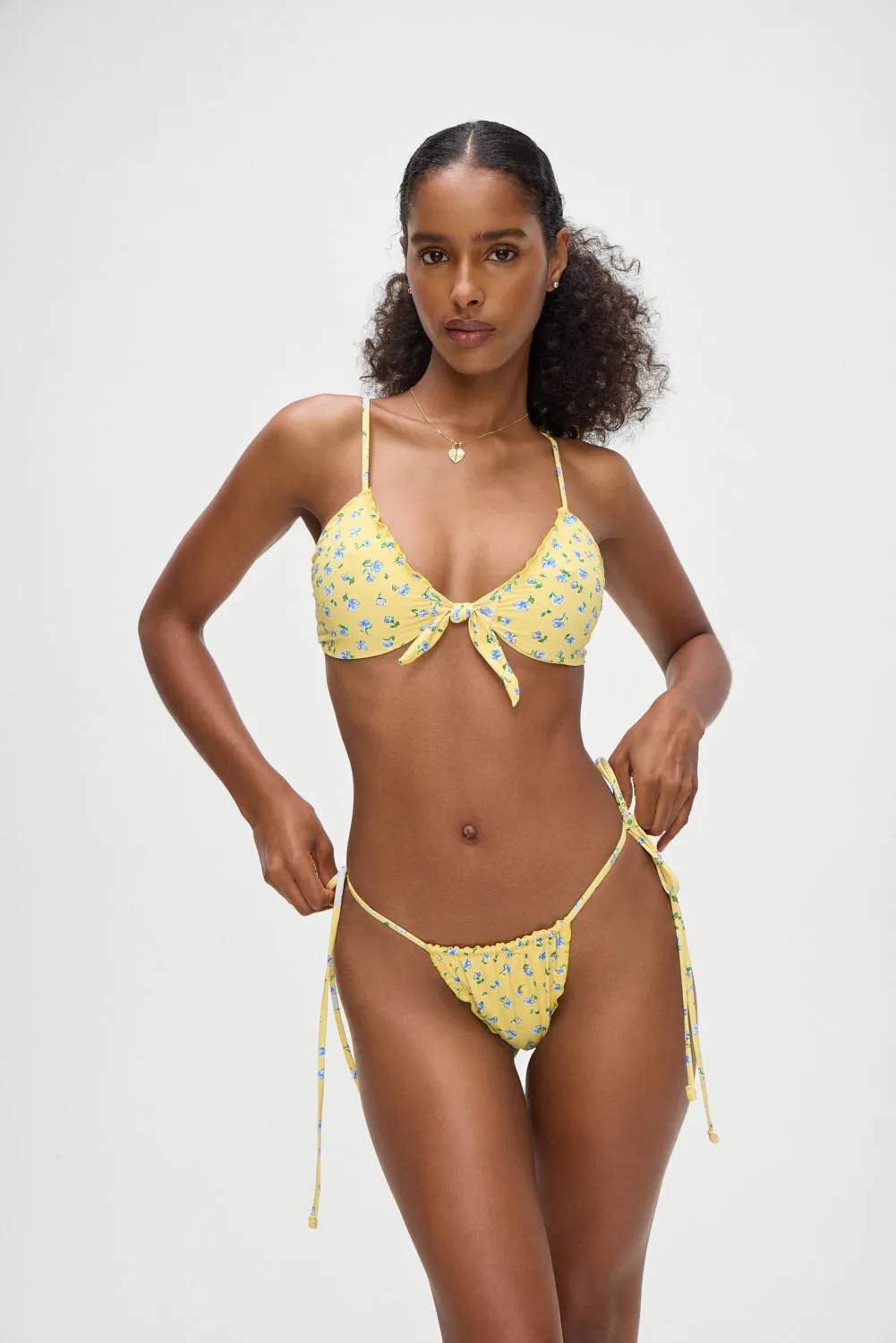 Maison Floral Skimpy Bikini Top - Sky Blossom