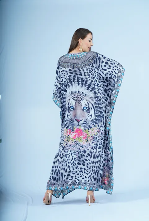 Maxi Kaftan- Snow Leopard