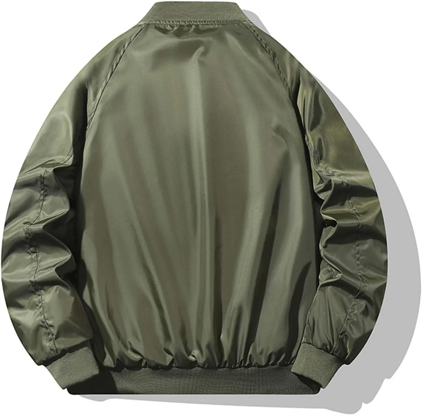 Men's Bomber JacketCausal Oversized Winter Bomber Jacket Men Warm Big and Tall Elastic Cuff Windproof Quilted Jacket