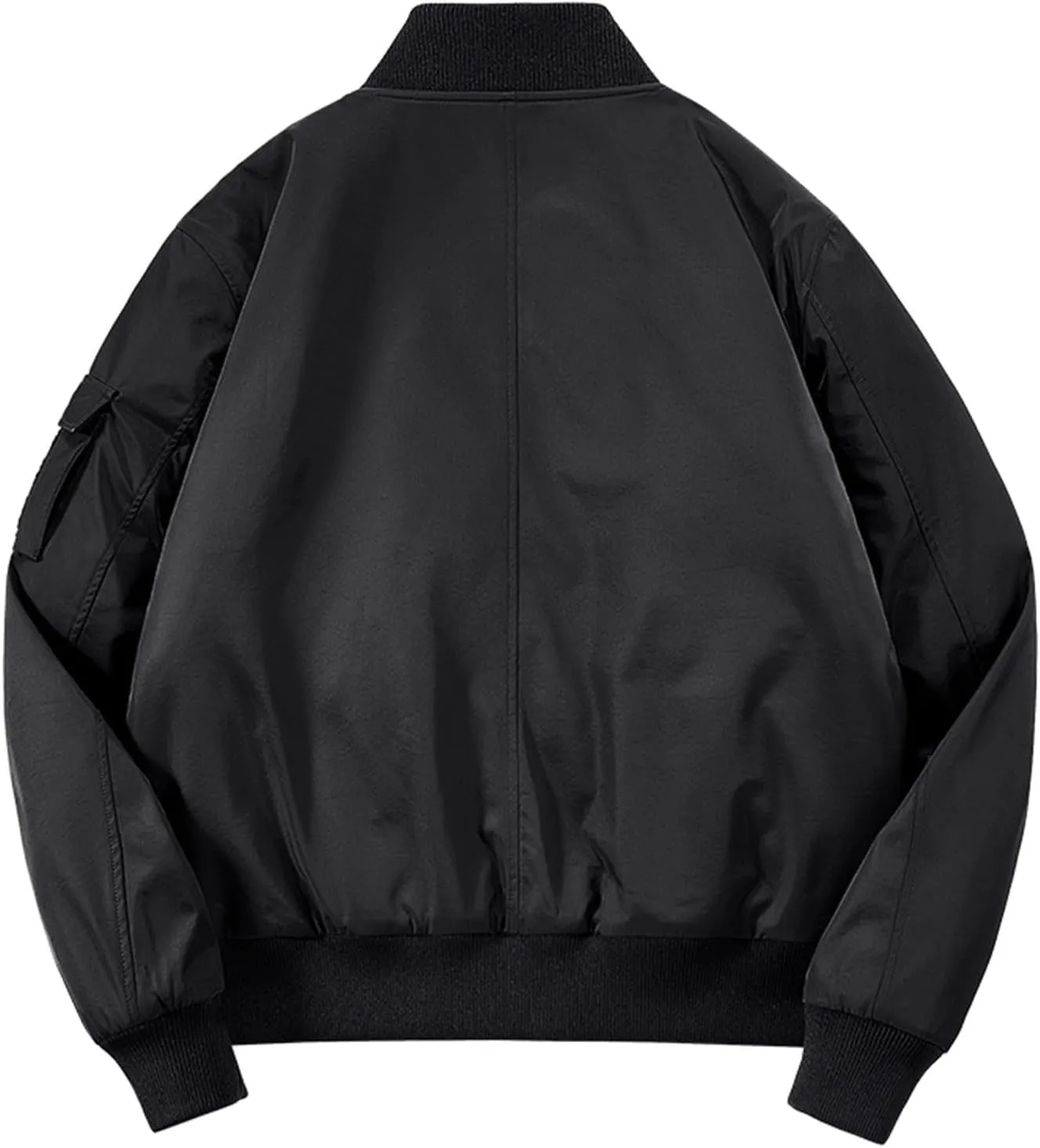 Men's Bomber JacketCausal Oversized Winter Bomber Jacket Men Warm Big and Tall Elastic Cuff Windproof Quilted Jacket