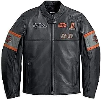 Mens Harley-D 1 Biker Leather Jacket | Motorcycle Leather Jacket for Men