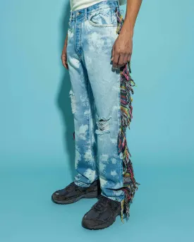 Mickey Fringe Jeans - Spotted Light Indigo