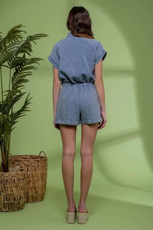 Mineral Washed Drawstring Shorts
