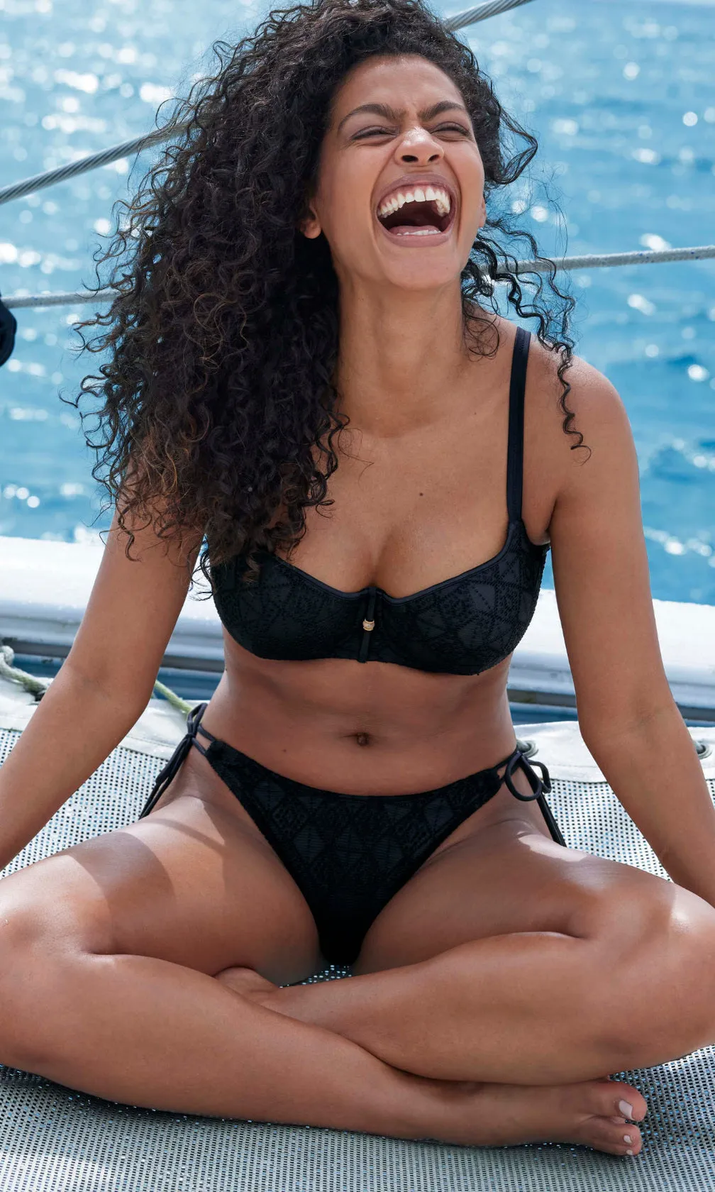 Nomad Nights Black UW Sweetheart Bikini Top, Special Order D Cup to HH Cup