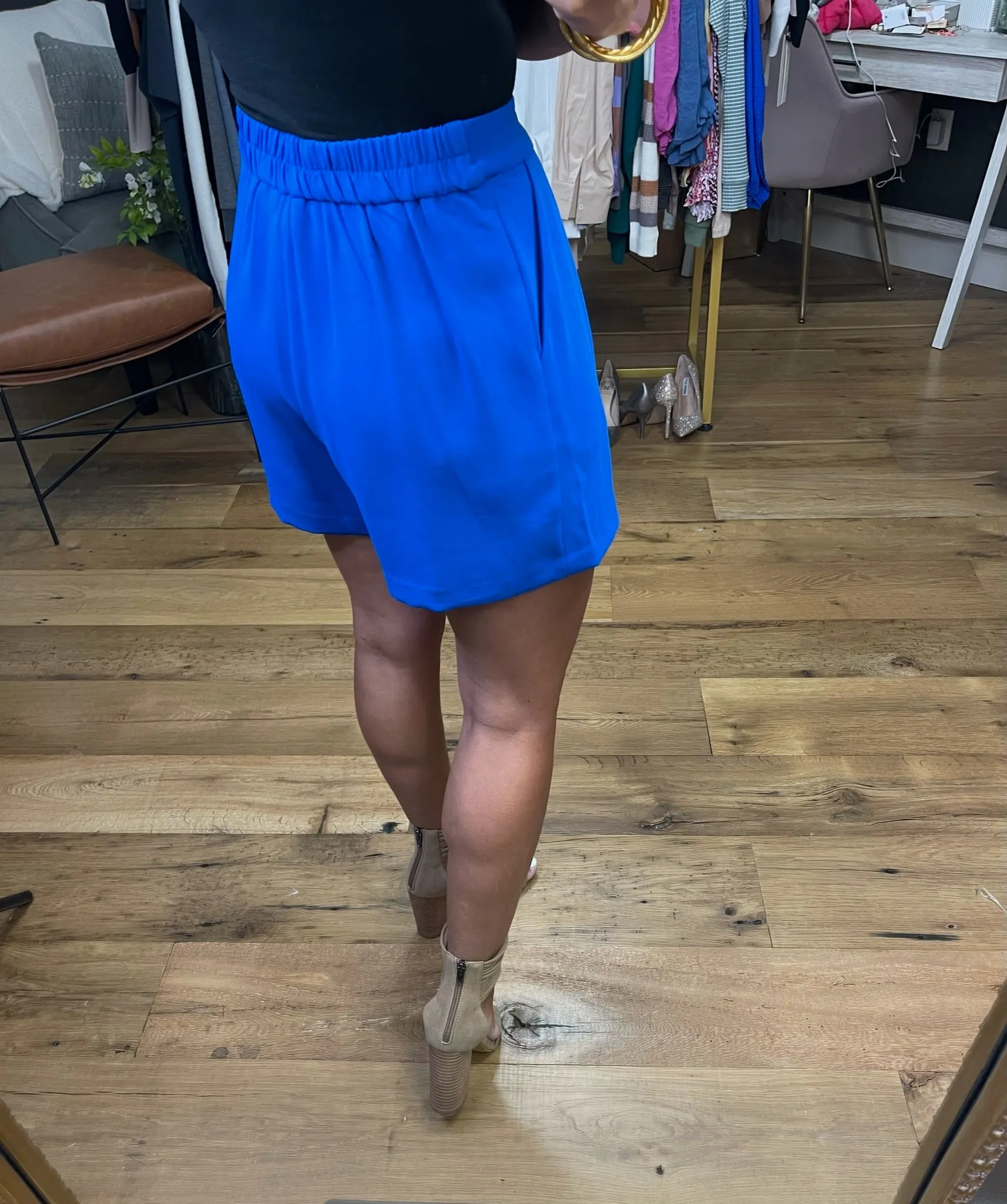 Start Us Off High-Waisted Trouser Short - Royal