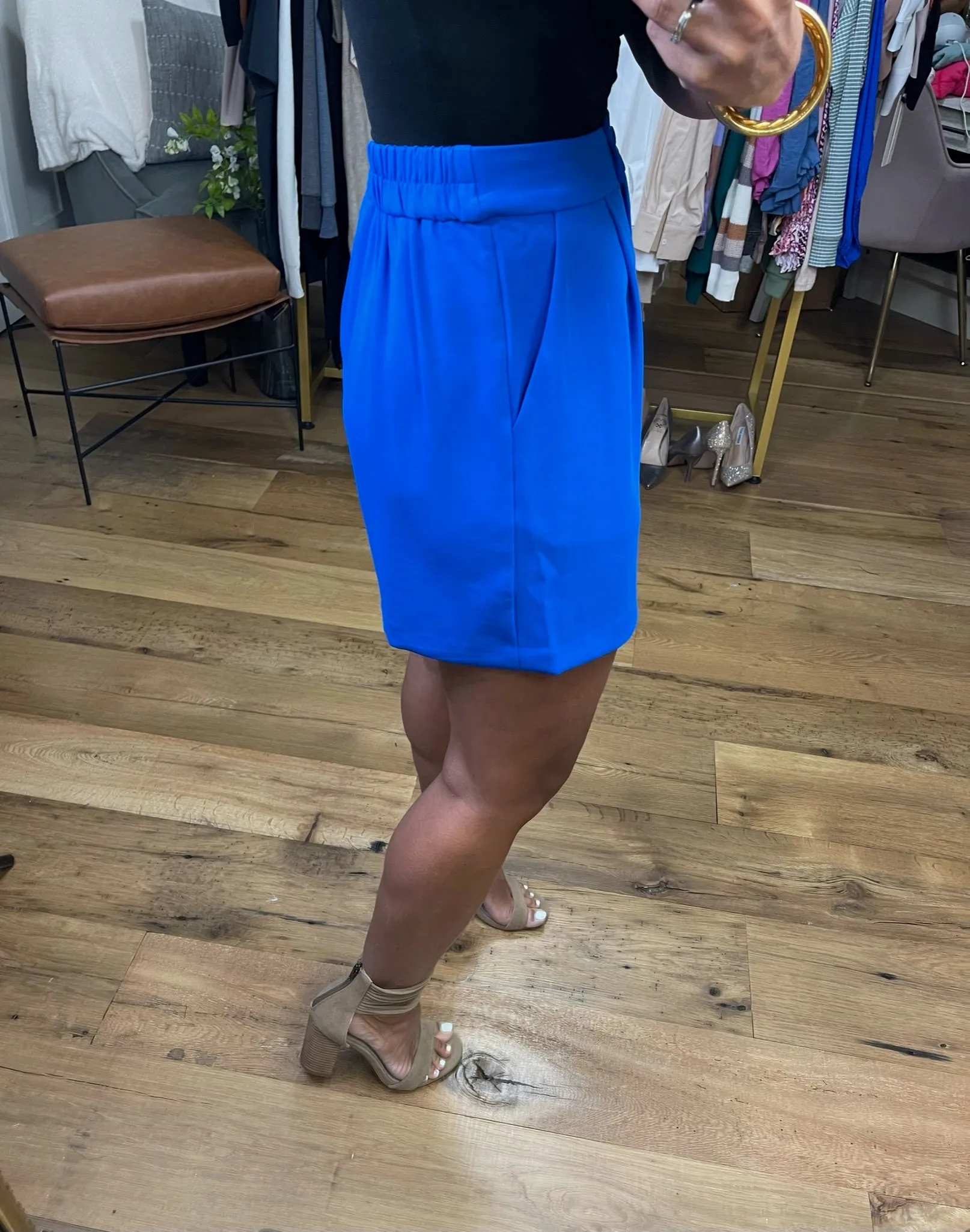 Start Us Off High-Waisted Trouser Short - Royal