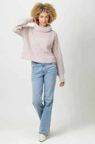 Turtle Neck Cropped Sweater