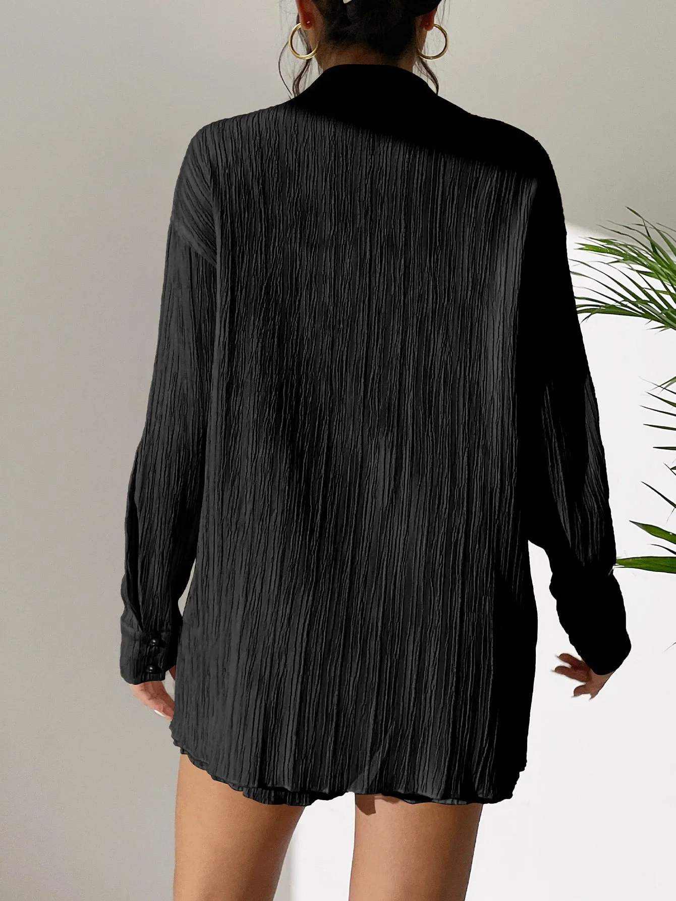 Unity Drop Shoulder Button Front Shirt Shorts