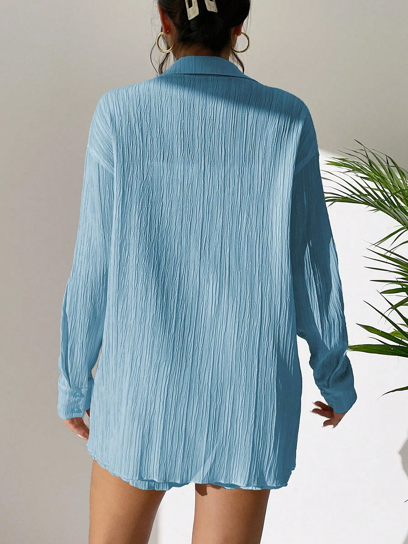 Unity Drop Shoulder Button Front Shirt Shorts