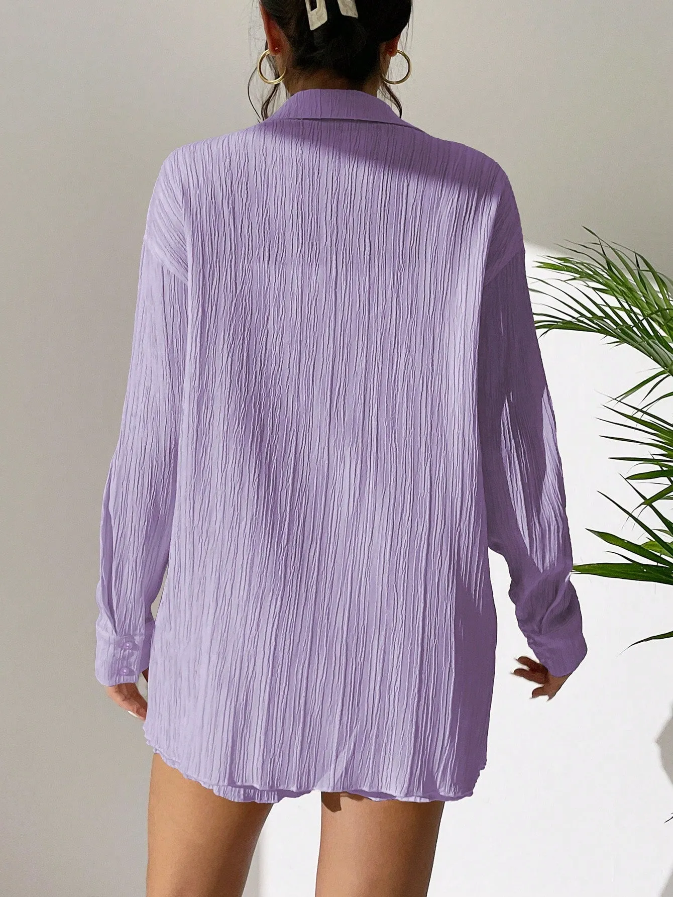 Unity Drop Shoulder Button Front Shirt Shorts