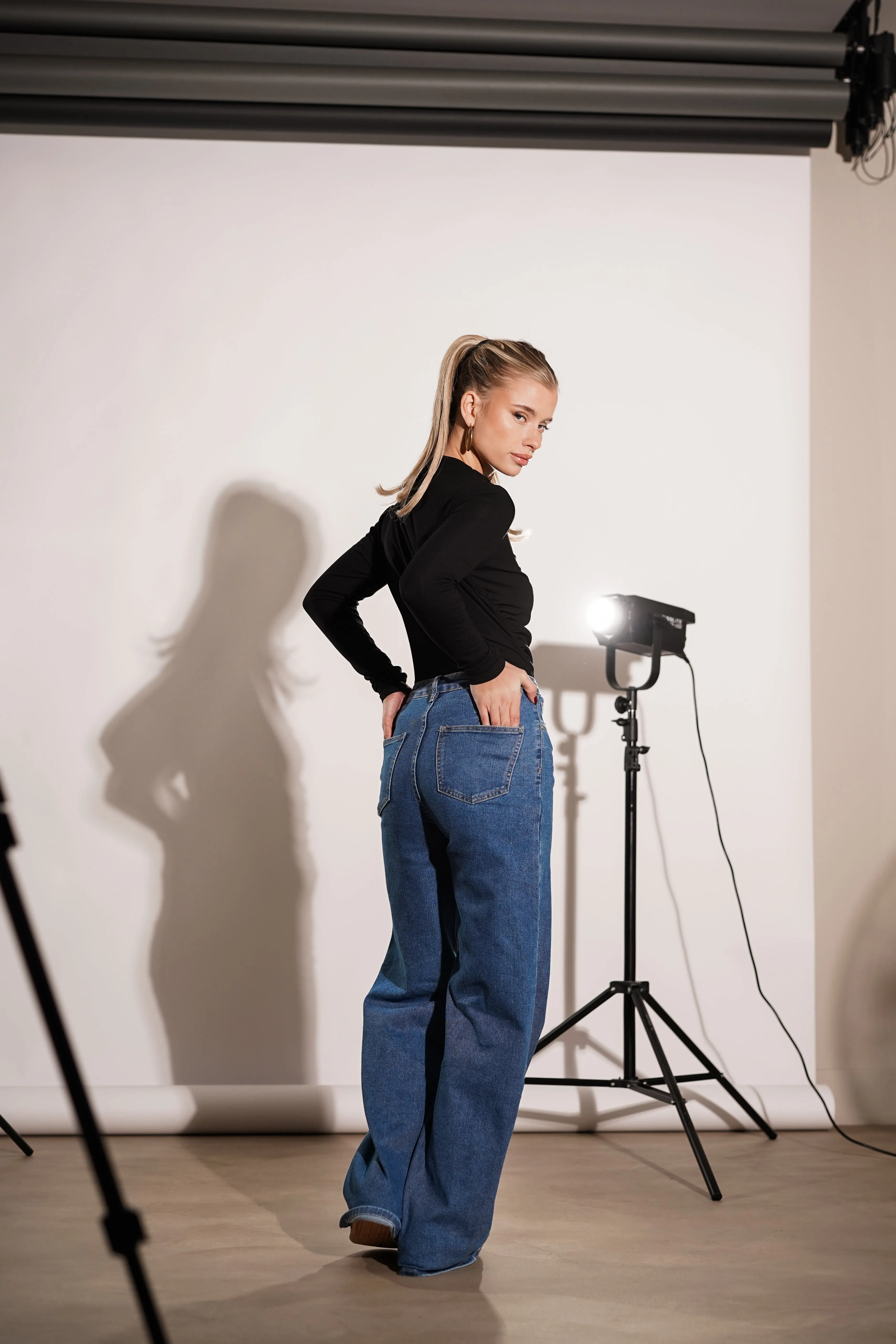 Wide leg jeans blauw - Lola