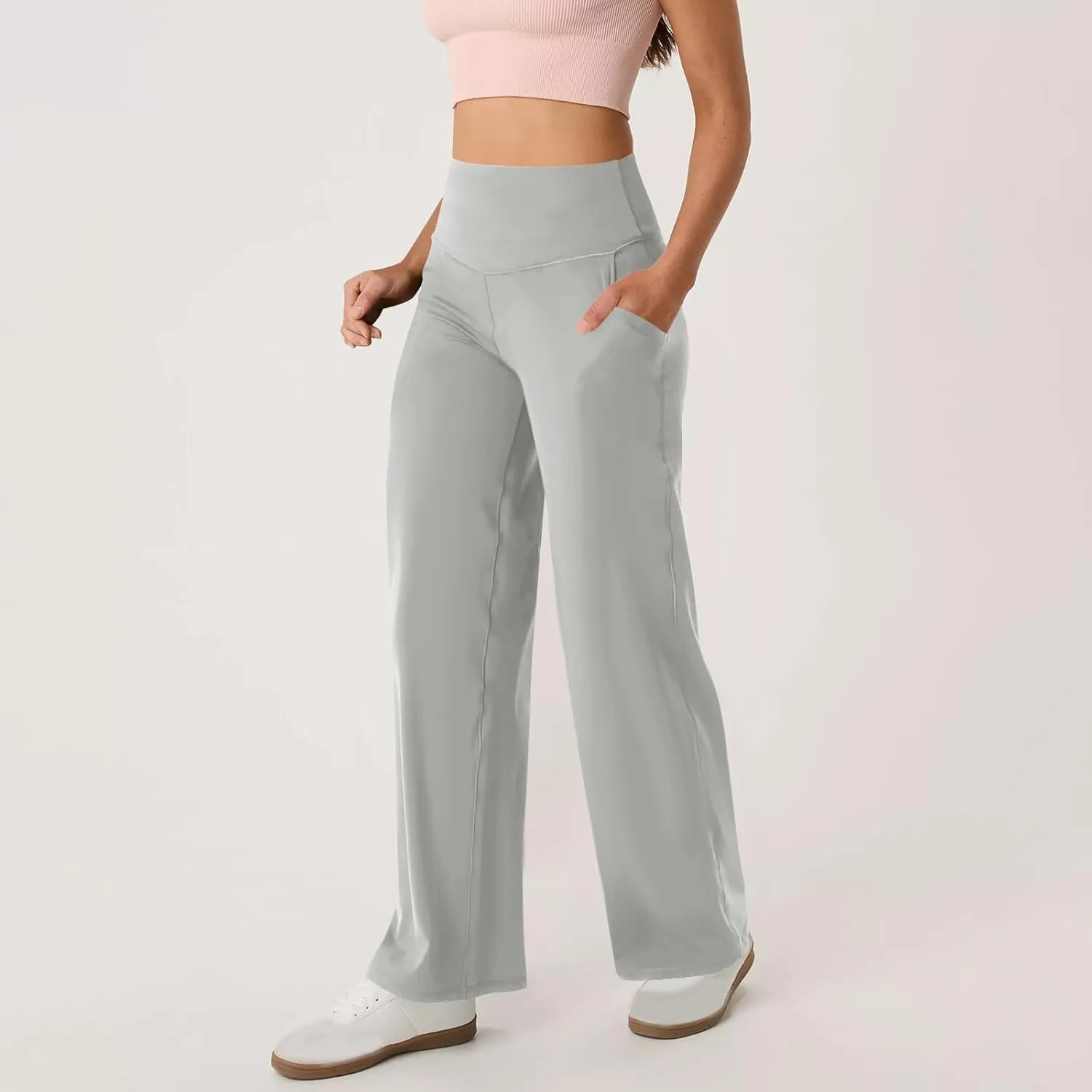 Women's Sweatpant Elastic High Waist Wide Leg Pants Plus Size Loose Comfy Joggers Pant Gym Sport Casual Trouser