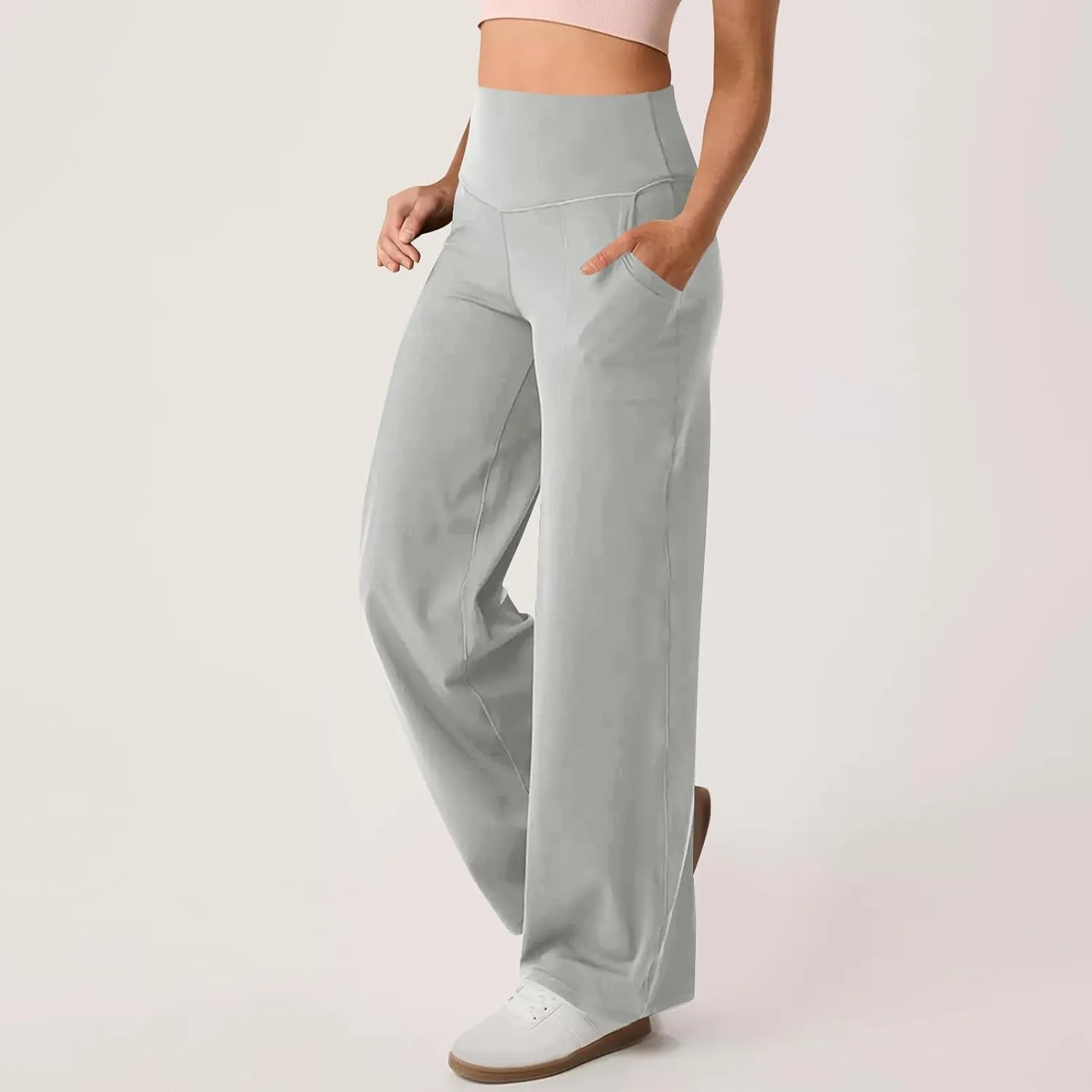 Women's Sweatpant Elastic High Waist Wide Leg Pants Plus Size Loose Comfy Joggers Pant Gym Sport Casual Trouser