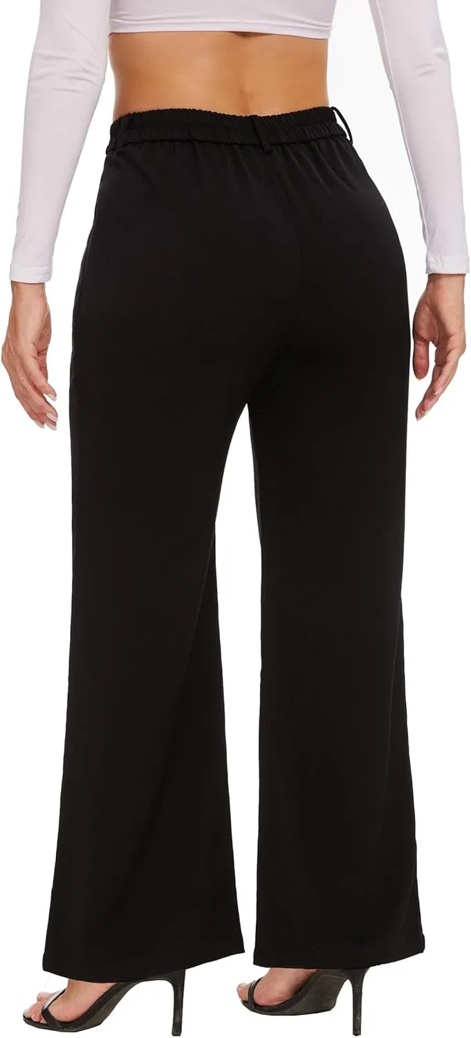 Women's Wide Leg Dress Pants High Waisted Loose Fit Business Casual Work Trousers with Pockets 2025